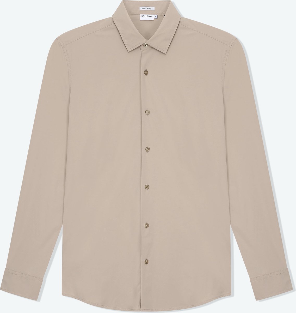 Solution Clothing Felix - Casual Overhemd - Kreukvrij - Lange Mouw - Volwassenen - Heren - Mannen - Beige - XXL - XXL - Solution Clothing