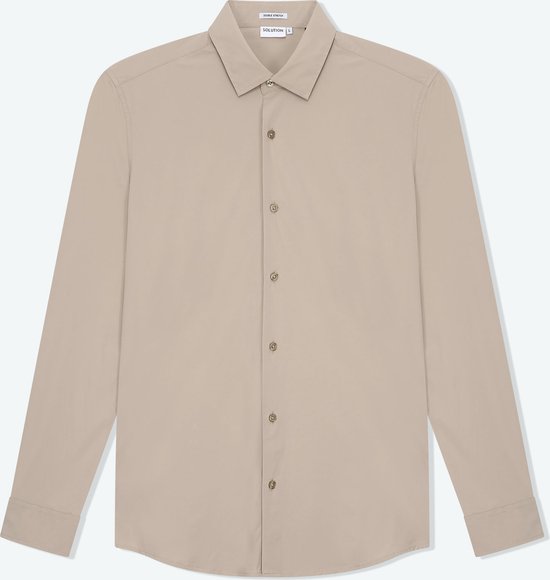 Solution Clothing Felix - Casual Overhemd - Kreukvrij - Lange Mouw - Volwassenen - Heren - Mannen - Beige - XXL