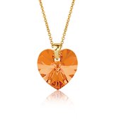 Montebello Ketting Fleur HZ112 - Swarovski® Hart - 925 Zilver Verguld - Ø14mm - 45cm