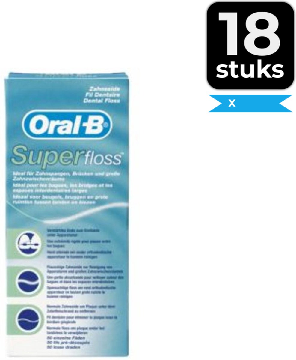 Oral-B Flosdraad - Super Floss - 50 stuks - Voordeelverpakking 18 stuks