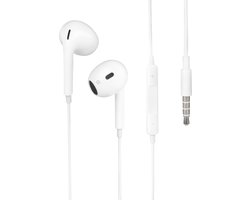 Nuvance Oortjes met Draad - 3.5mm Jack Aansluiting - In-Ear Oordopjes met Draad - Oortjes met Draad en Microfoon - Wit