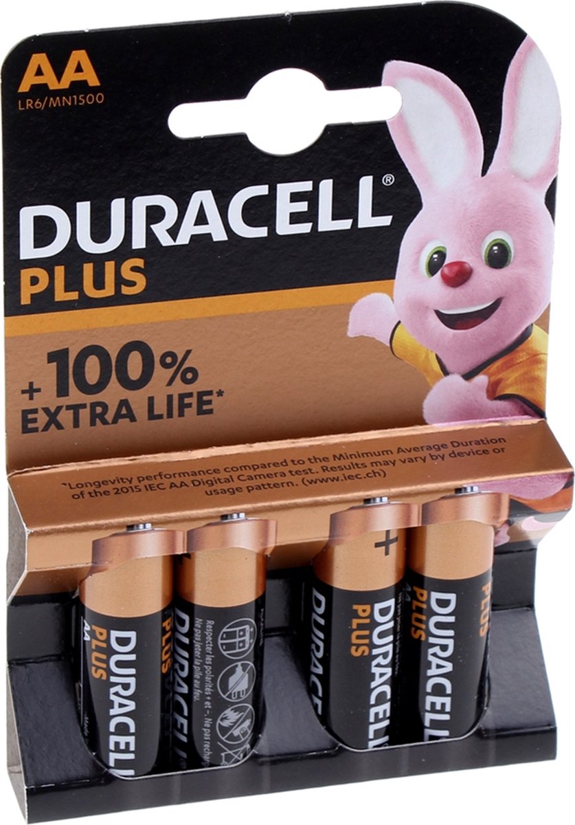 4 Piles AA LR06 1.5V Alcaline DURACELL OPTIMUM