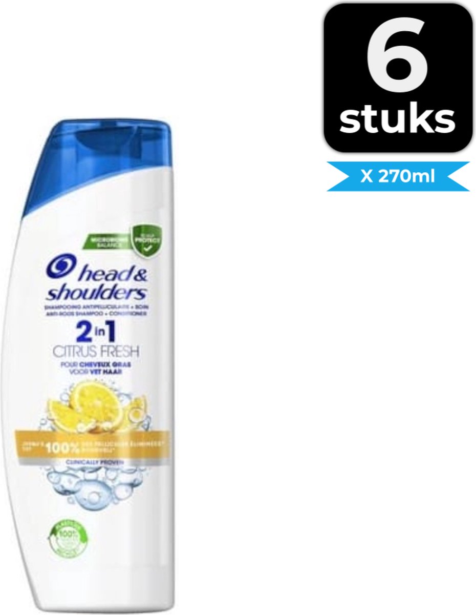 Head & Shoulders - Shampoo - Citrus Fresh - 2in1 - 270ml x 6