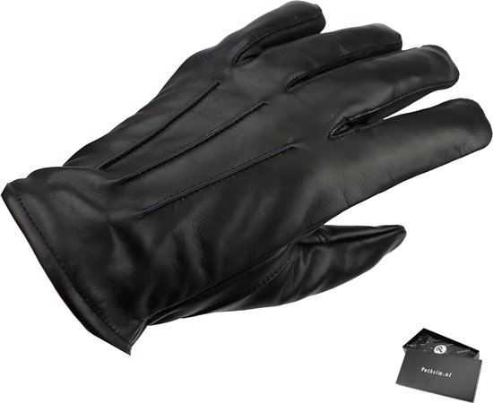 Swift Classic Leren Winterhandschoenen Heren - Leren Handschoenen Dames - Winterhandschoenen - Fleece en Gevoerd - Zwart - Maat XL