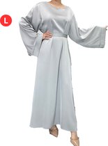 Vêtements islamiques Livano - Abaya - Vêtements de prière Femmes - Alhamdulillah - Jilbab - Khimar - Femme - Gris argenté - Taille L