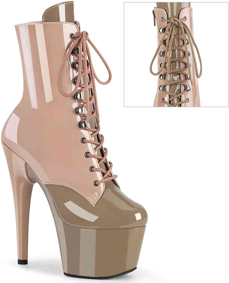 Pleaser - ADORE-1020DC Plateau Laarzen, Paaldans schoenen - US 5 - 35 Shoes - Creme