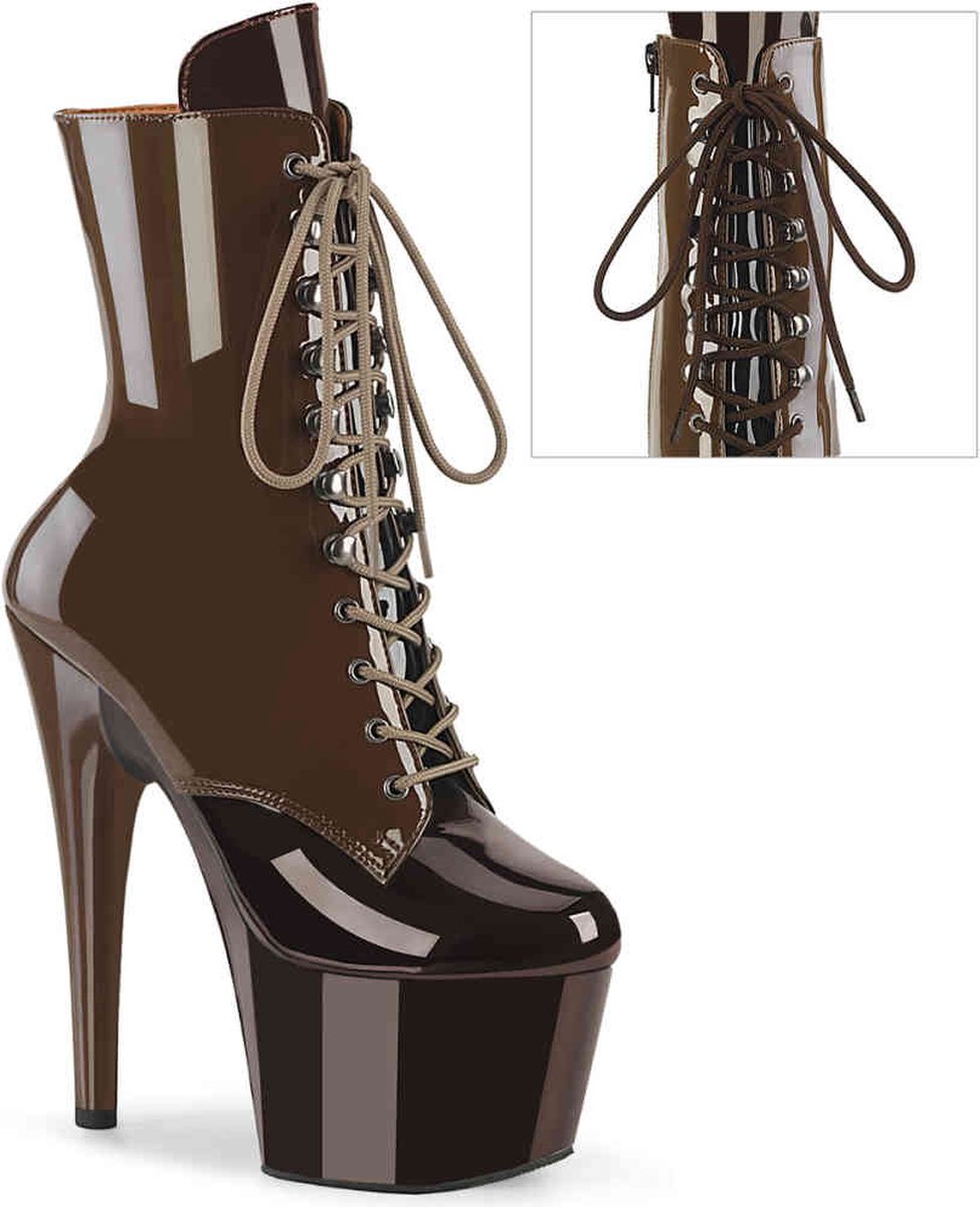 Pleaser - ADORE-1020DC Plateau Laarzen, Paaldans schoenen - US 7 - 37 Shoes - Bruin