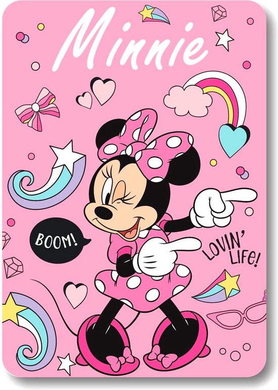 Minnie Mouse fleece deken - roze - Disney Minnie Mouse plaid - 140 x 100 cm.