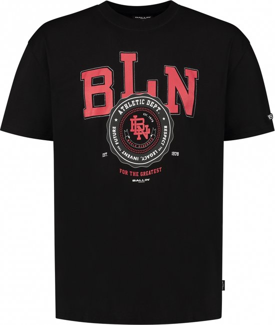 Ballin Amsterdam - Heren Oversized fit T-shirts Crewneck SS - Black - Maat L