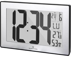 Marathon Wandklok Panoramic Wall Clock XL Zilver Zwart