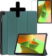 Hoes Geschikt voor Lenovo Tab M10 (3rd gen) Hoes Luxe Hoesje Book Case Met Screenprotector - Hoesje Geschikt voor Lenovo Tab M10 (3e gen) Hoes Cover - Donkergroen