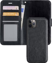 Étui à livre amovible 2 en 1 iPhone 11 Pro Max - Étui portefeuille pour iPhone 11 Pro Max avec porte-cartes - Zwart