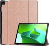 Hoesje Geschikt voor Lenovo Tab M10 (3rd gen) Hoes Case Tablet Hoesje Tri-fold - Hoes Geschikt voor Lenovo Tab M10 (3e gen) Hoesje Hard Cover Bookcase Hoes - Rosé goud.
