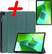 Hoesje Geschikt voor Lenovo Tab M10 (3rd gen) Hoes Case Tablet Hoesje Tri-fold Met Screenprotector - Hoes Geschikt voor Lenovo Tab M10 (3e gen) Hoesje Hard Cover Bookcase Hoes - Donkergroen