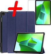 Hoesje Geschikt voor Lenovo Tab M10 (3rd gen) Hoes Case Tablet Hoesje Tri-fold Met Screenprotector - Hoes Geschikt voor Lenovo Tab M10 (3e gen) Hoesje Hard Cover Bookcase Hoes - Donkerblauw.
