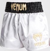 Venum Classic Muay Thai Shorts Zwart Wit Goud Maat S