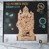 Maak je eigen 3D puzzel klok van hout, diy, cadeau, 3D puzzel pendulum clock, level 5, 69 stukjes