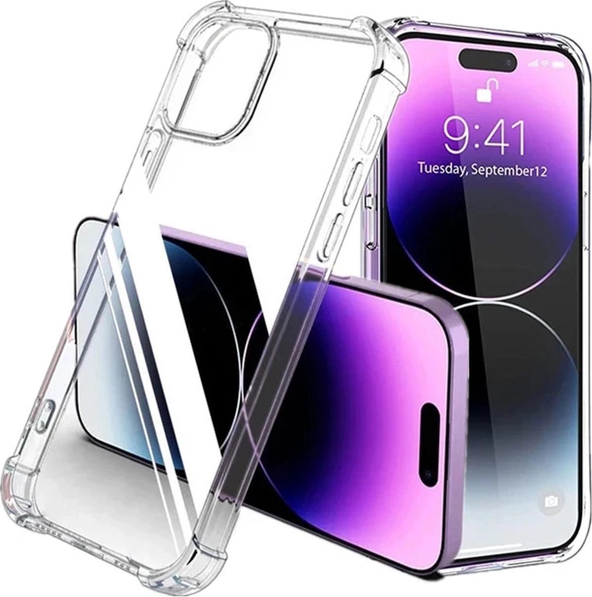 iPhone 15 Pro Max Gorilla - stevige Hoesje Shockproof - Back Cover - Luxe achterkant Telefoonhoesje Shockproof Case - Transparant