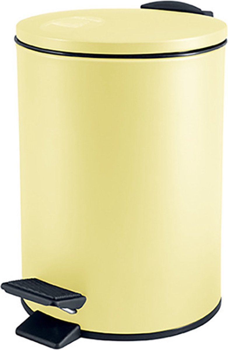 Goedkoopste Spirella Pedaalemmer Cannes - geel - 3 liter - metaal - L17 x H25 cm - soft-close - toilet/badkamer