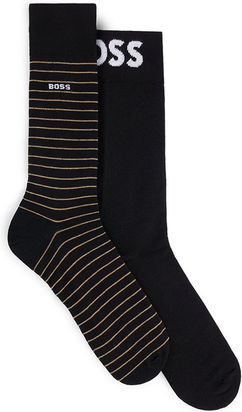 Hugo Boss BOSS 2P sokken logo stripe zwart II - 40-46