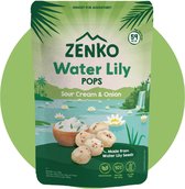 ZENKO Water Lily Pops - Sour Cream & Onion (8x28g) | Vegetarisch, glutenvrij, 10% proteïne | Healthy snack | Better than popcorn!
