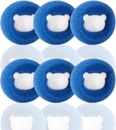 Luxevo Wasbol Set van 6 - Herbruikbare Anti-Klit - Haarverwijderaar - Huisdierhaarvanger - Blauw