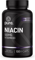 PURE Niacine - Vitamine B3 - 100 vegan capsules - 500mg