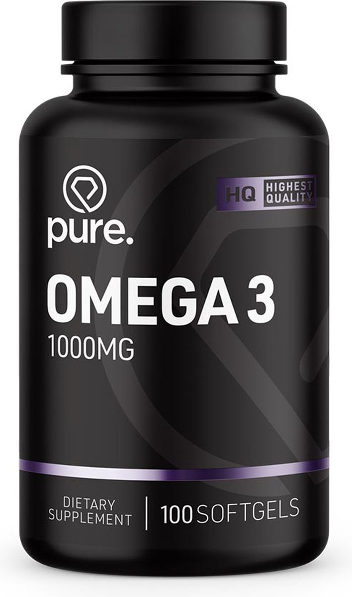Goedkoopste Pure. Omega-3 - 100 softgels - 1000mg - met vitamine E - EPA DPA - vetzuren