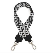 Schouderriem Kleurrijke, Zilverige - Youhomy Verstelbaar Tassen riem -Verwisselbare tasband met haaks- Tashengsel - Bag Strap - Verstelbaar - Zwart wit Patroon