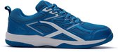 Chaussure de badminton Hundred Xoom pour hommes et garçons (bleu/blanc, taille : EU 43, UK 9, US 10) | Matière : polyester, maille | Corps respirant | Adhérence de la semelle extérieure