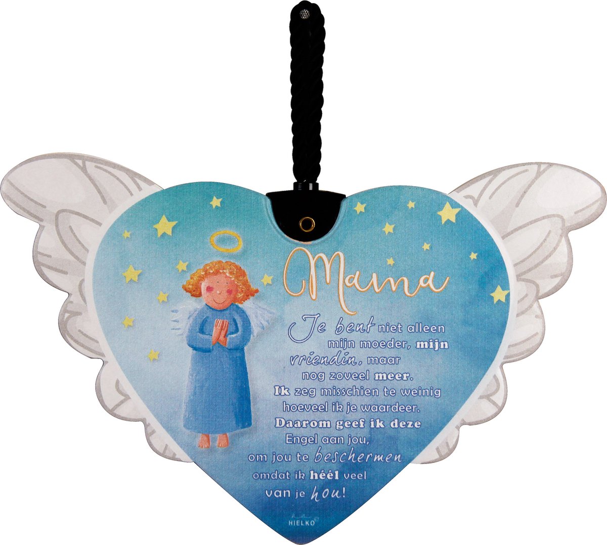 Tegel Beschermengel met gedicht Mama en hangkoord New Dutch®- gedicht Mama - Beschermengel- Kerstkado