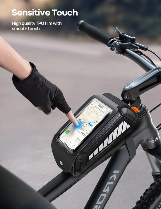 Sacoche VéLo Sac de vélo Cadre Tube Avant Triangle Sac téléphone Portable Sac à Outils Bouteille d'eau siège Sac Accessoires de vélo Sacoches De Guidon VéLo (Color : F
