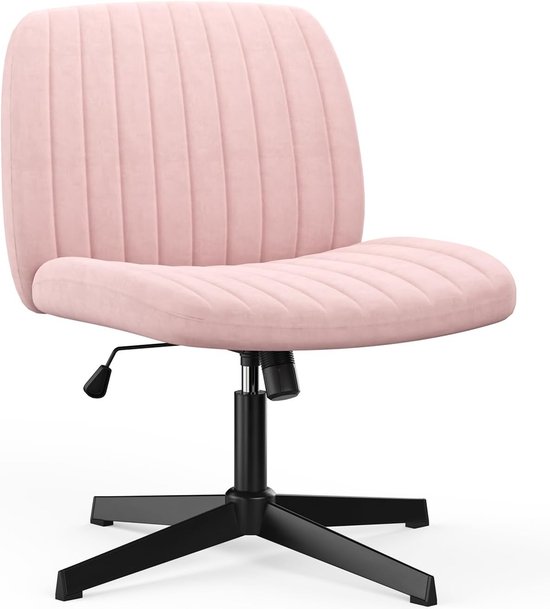 Chaise en velours rose - assise pivotante - Chaises de salle à manger scandinave - Elégance Chique - Pieds en métal noir - Salle à manger, bureau, salon