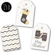 15x Cadeaulabels Kerst / Labels Kerstcadeau / Kerstlabels | Merry Christmas | Sparkly
