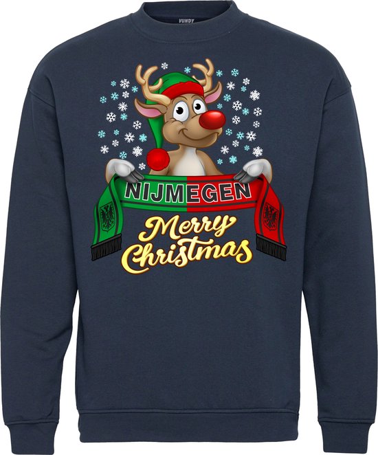 Kersttrui Nijmegen | Foute Kersttrui Dames Heren | Kerstcadeau | NEC supporter | Navy | maat M