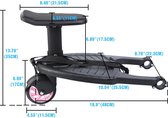 Empire's Product Meerijdplankje Universeel - Meerijdplankje met Zitje - Buggy Zitje - Buggy Board - Buggyplankje - Kinderwagen Accessoires - Rolplank max. Lading 25kg - Roze
