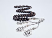 Tasbih 99 Kralen Natuursteen "Bronzite" – Met tassel Metaal -Tasbeeh 8 mm diameter van de korrel - Model11- Een cadeau voor Moederdag en Vaderdag