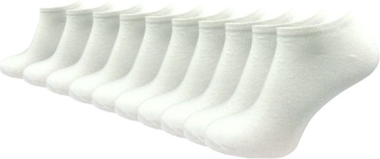 sokken heren sokken dames unisex sneakersokken maat 43-46 wit 10paar