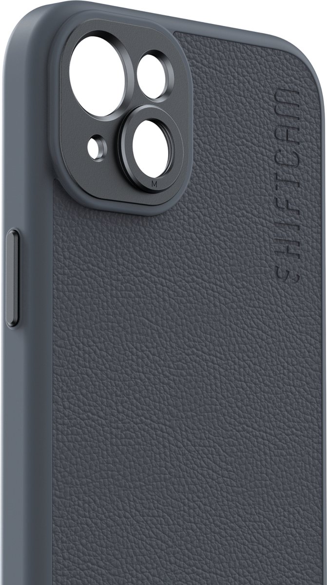 ShiftCam iPhone 15 Plus case - hardcase telefoonhoesje voor LensUltra lenzen - vegan leer - krasvrij - waterbestendig - stootvast - geschikt voor iPhone 15 Plus - antraciet