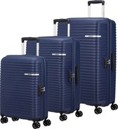 American Tourister kofferset - 3 delig - handbagage + M/L - Midnight blue