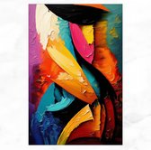 De Muurdecoratie - Schilderij op canvas - Abstract schilderij 100x150 cm - Kleurrijk Schilderij - Abstract schilderijen op canvas - Woondecoratie - Wandpaneel - Kunst aan de muur