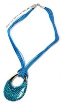Behave - Korte ketting met petrol blauwe hanger