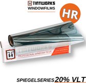 Tintworks Raamfolie spiegeleffect - spiegelfolie - anti inkijk 20% VLT - HR(+++) Glas - 300cm x 61cm - Zonwerend & isolerend - Professionele A-kwaliteit