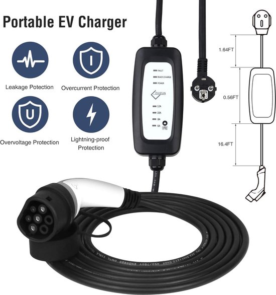 EVIEUN EV Charger Type 2 Chargeur EV portable