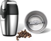 Bol.com Royalty Line® CGE200 Elektrische Koffiemolen - 200W - Koffiebonen Maler - 70gr - Zwart/RVS aanbieding