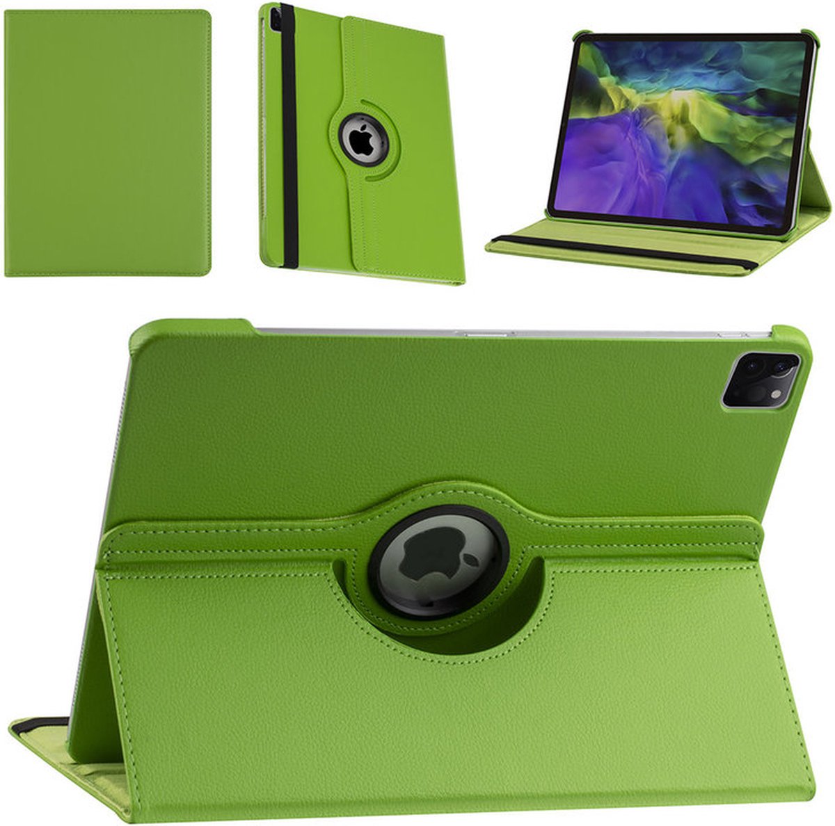 Draaibaar Hoesje 360 Rotating Multi stand Case - Geschikt voor: Apple iPad Pro 12.9 inch (2020) - Apple iPad Pro 12.9 inch (2021) - Apple iPad Pro 12.9 inch 2022 - Groen