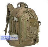 Trendopolis Army Khaki Green Tactical Backpack - Militaire Rugzak voor Heren en Dames - Unisex Leger Rugzak Waterdicht - 39L tot 60L Uitbreidbaar - Reizen Rugzak - Multifunctioneel - Kaki Groen - Tactical Backpack