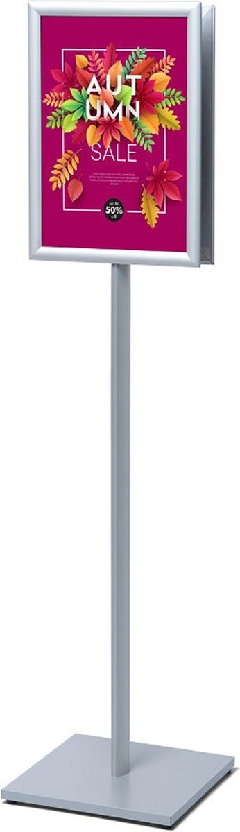 Syna Catching Posterstandaard A3 Rechte Hoeken 25 mm Dubbelzijdig - Syna CAPOA3G25D Zilver