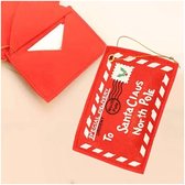4 stuks vilten envelop Kerstboom Hanger Brief aan de kerstman - 4 stuks stoffen hanger rood wit 12x8.5cm - kerst decoratie voor in de kerstboom kan een kaartje in