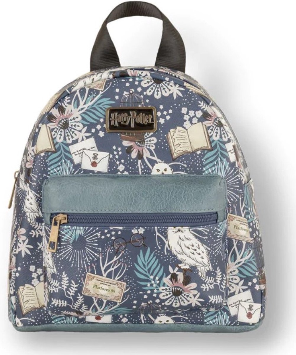 Boutique Trukado - Harry Potter Hedwig Floral blue Mini Rugzak 28cm - Officieel Gelicenseerd